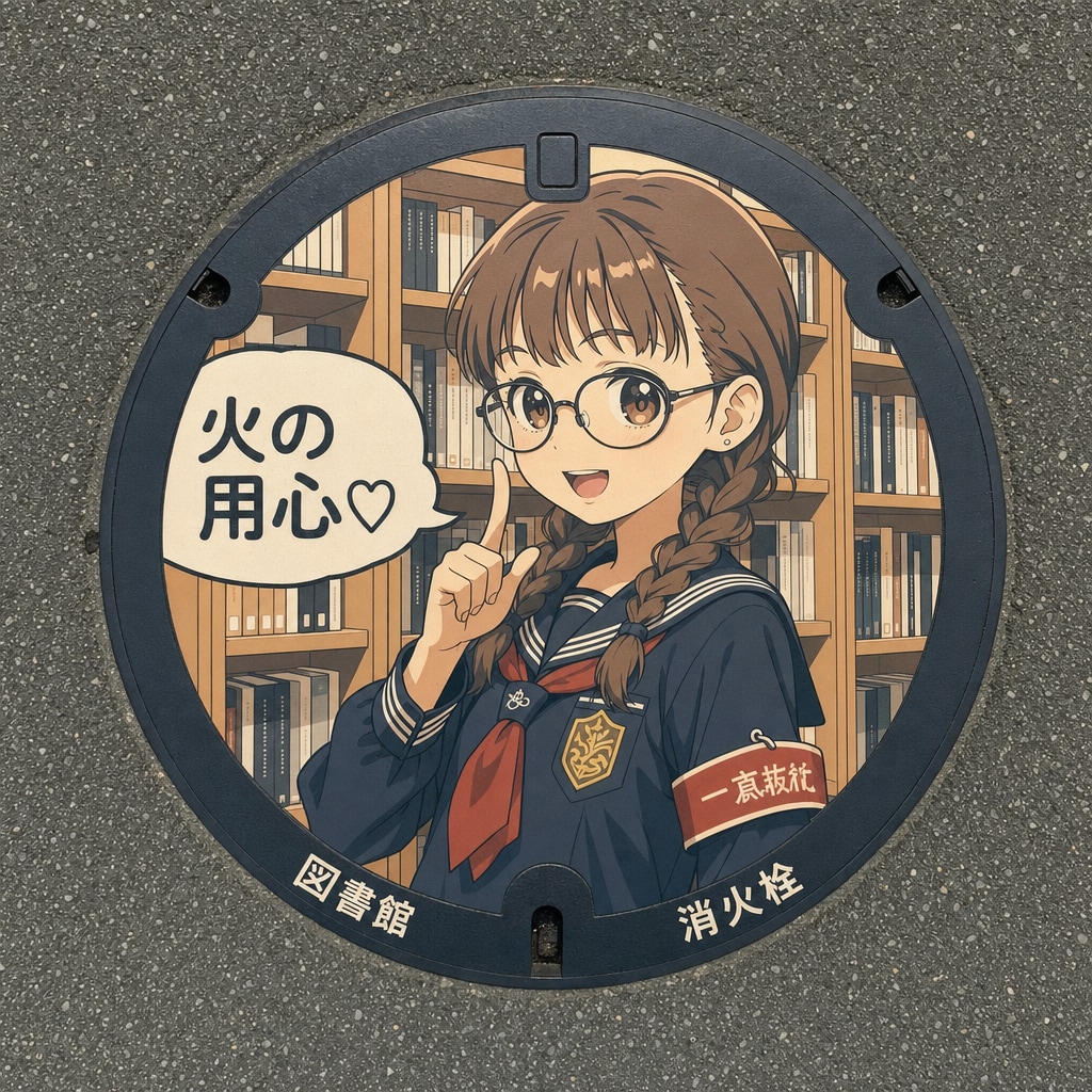 消火栓のマンホールに委員長ちゃん