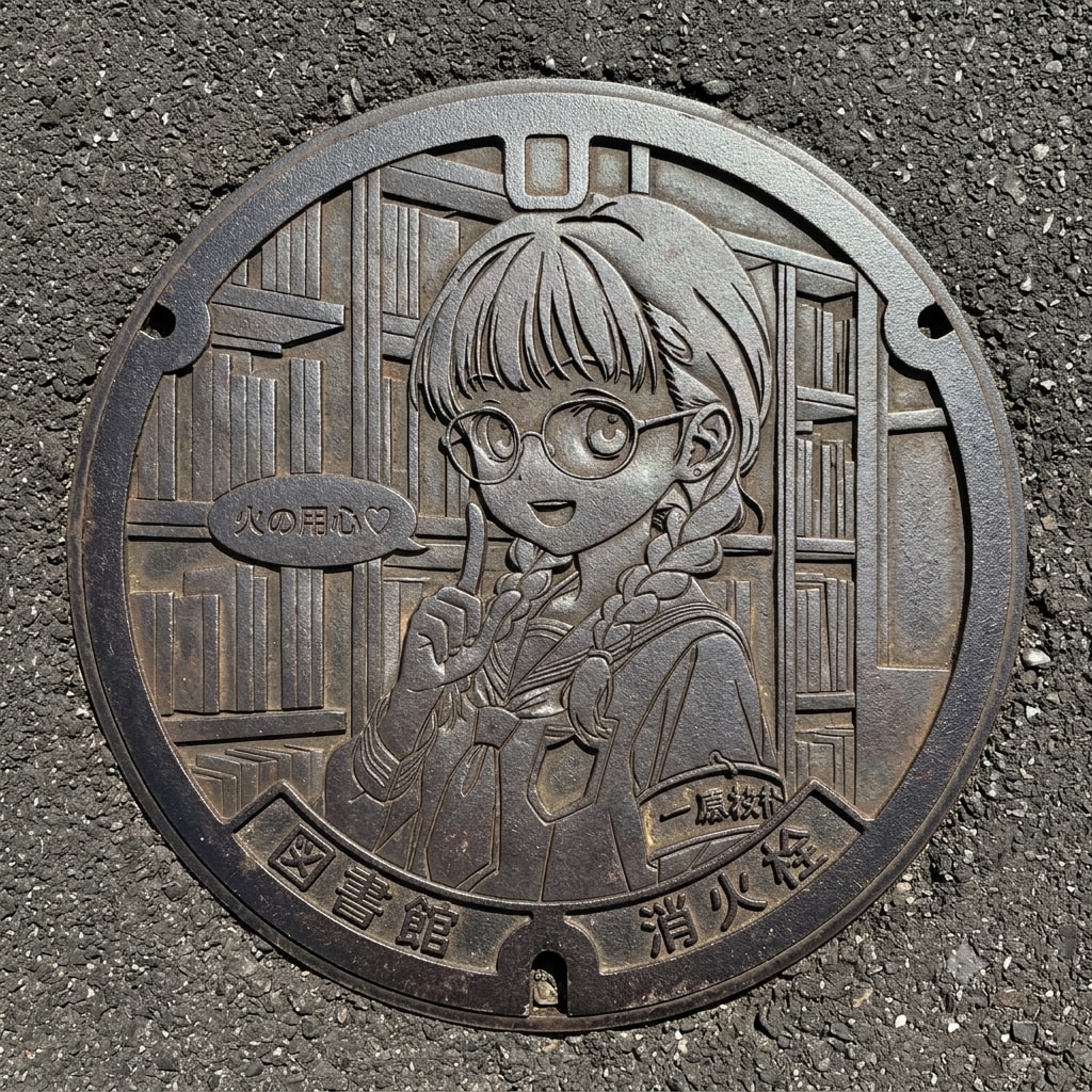 消火栓のマンホールに委員長ちゃん