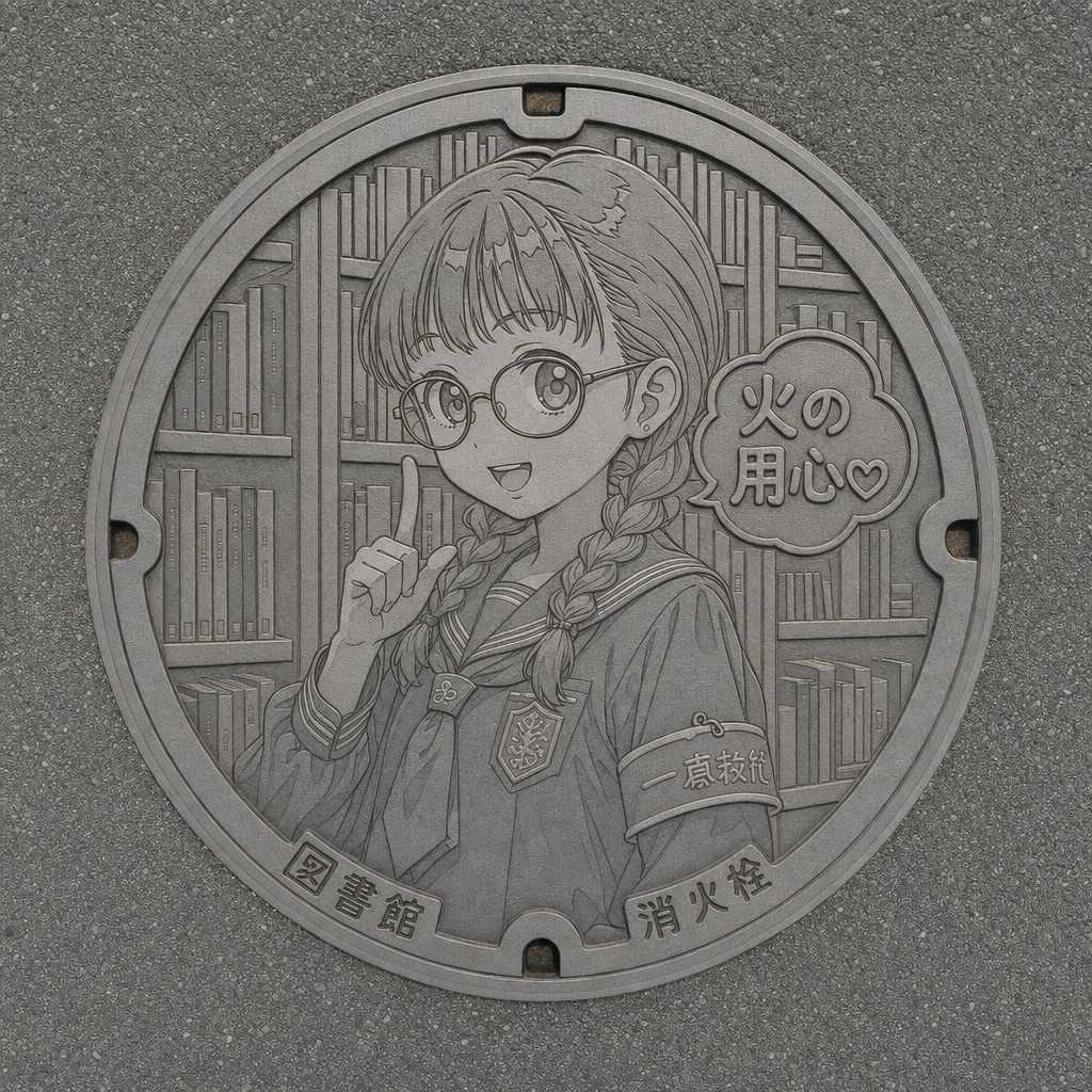 消火栓のマンホールに委員長ちゃん