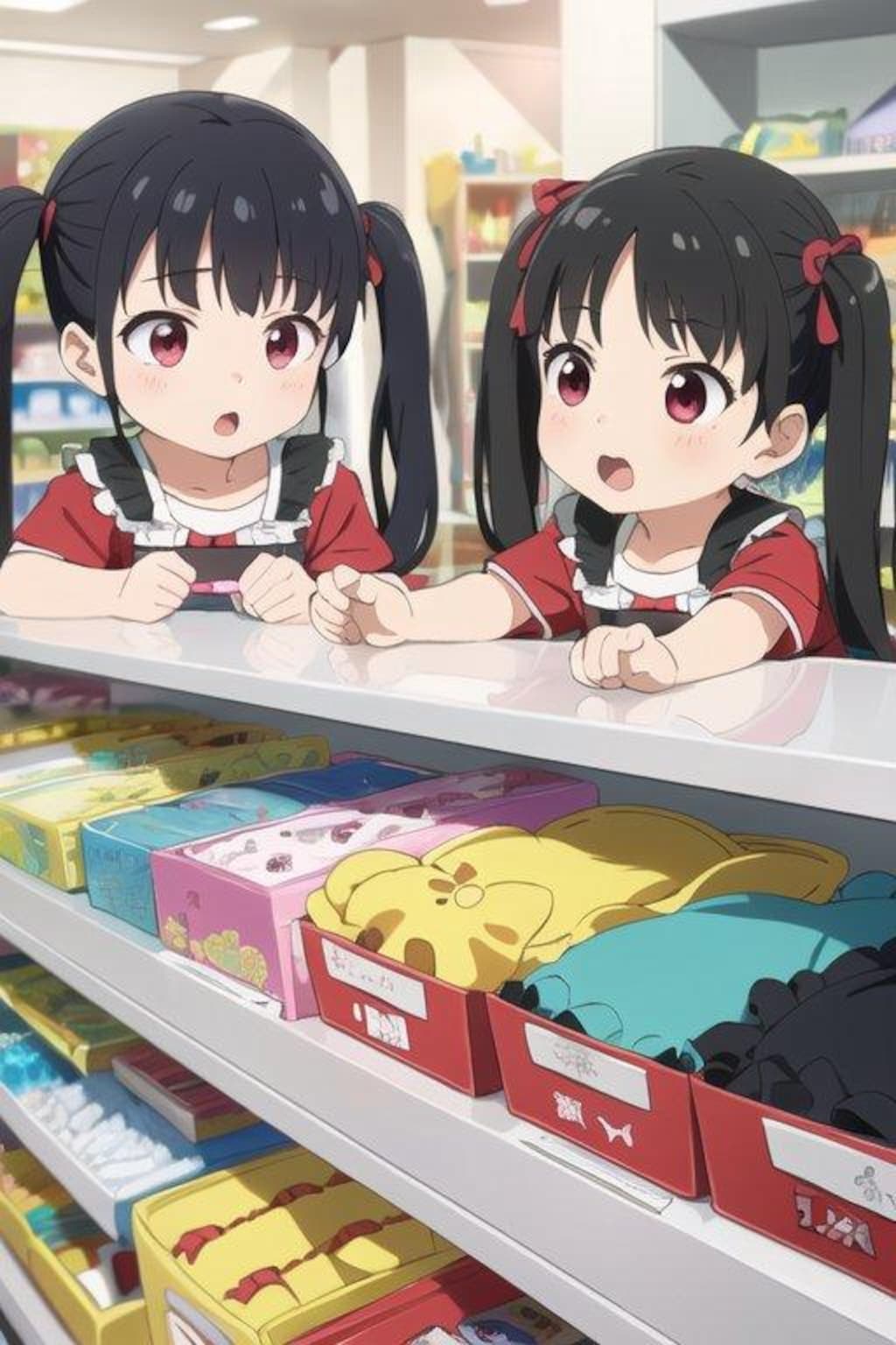 仲良し姉妹のおもちゃ欲しがり