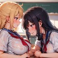 JKちゃんの乳比べ【制服週間1】 2枚目