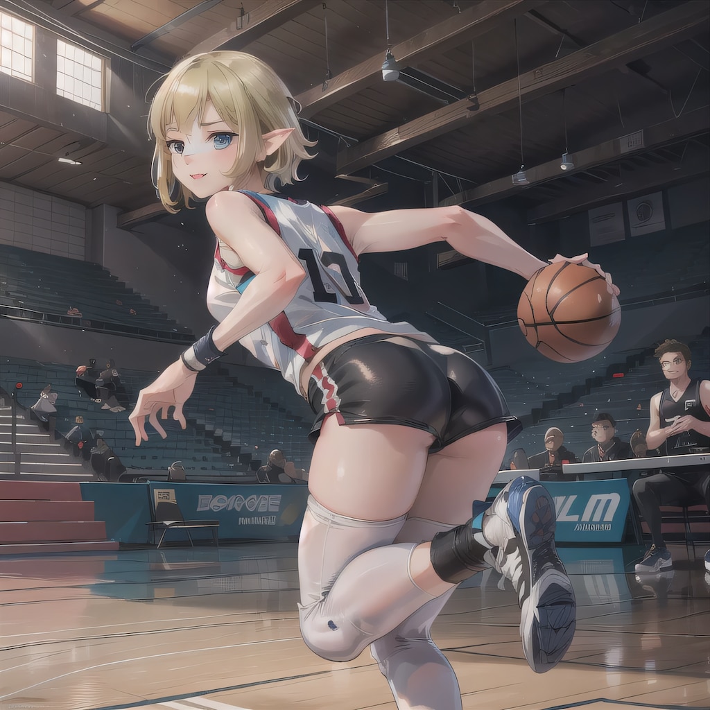 緑髪ボブでユニフォームの少女