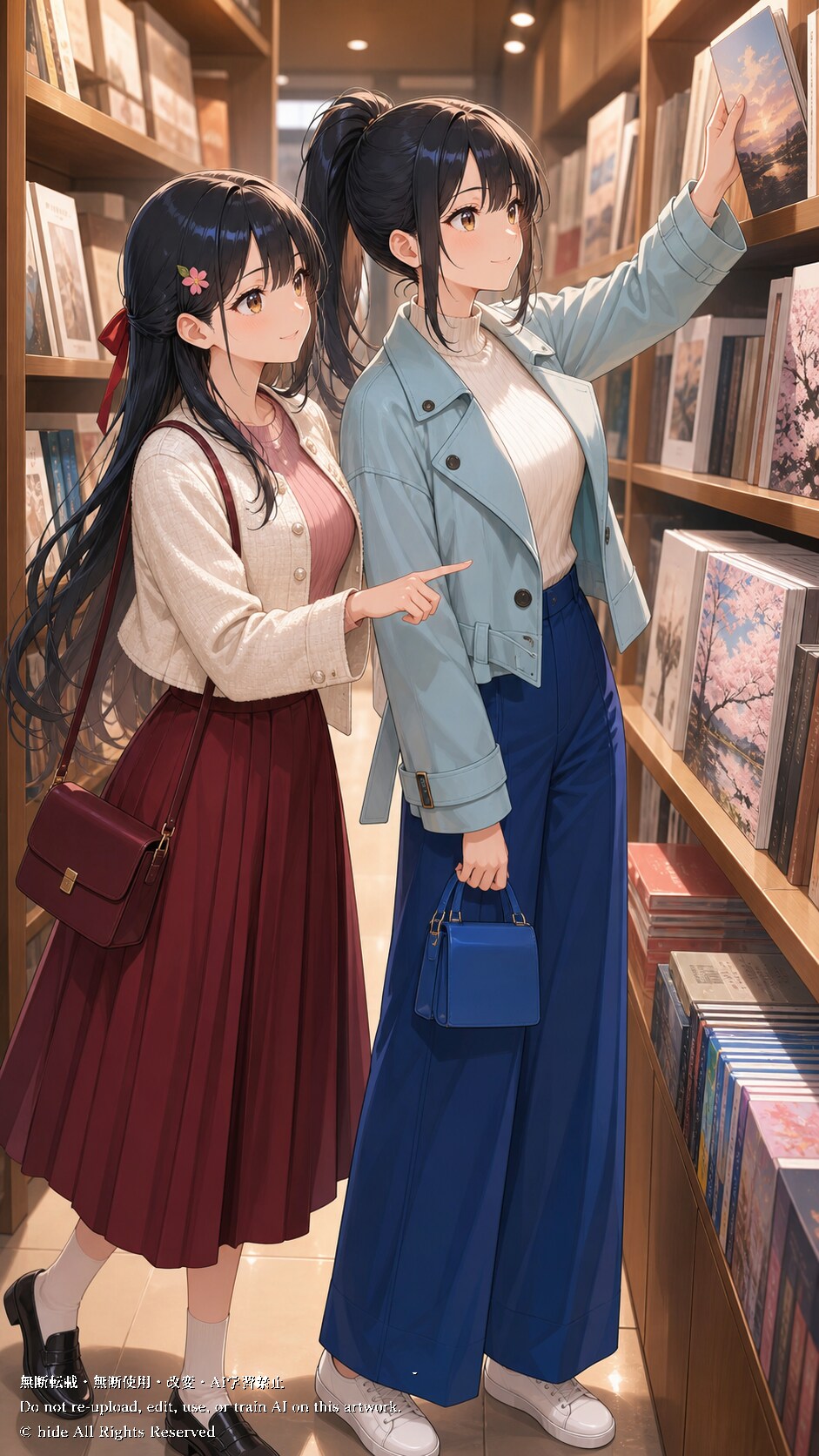 📚 神楽さんとアマテラスさん、街の本屋さんで | の人気AIイラスト・グラビア