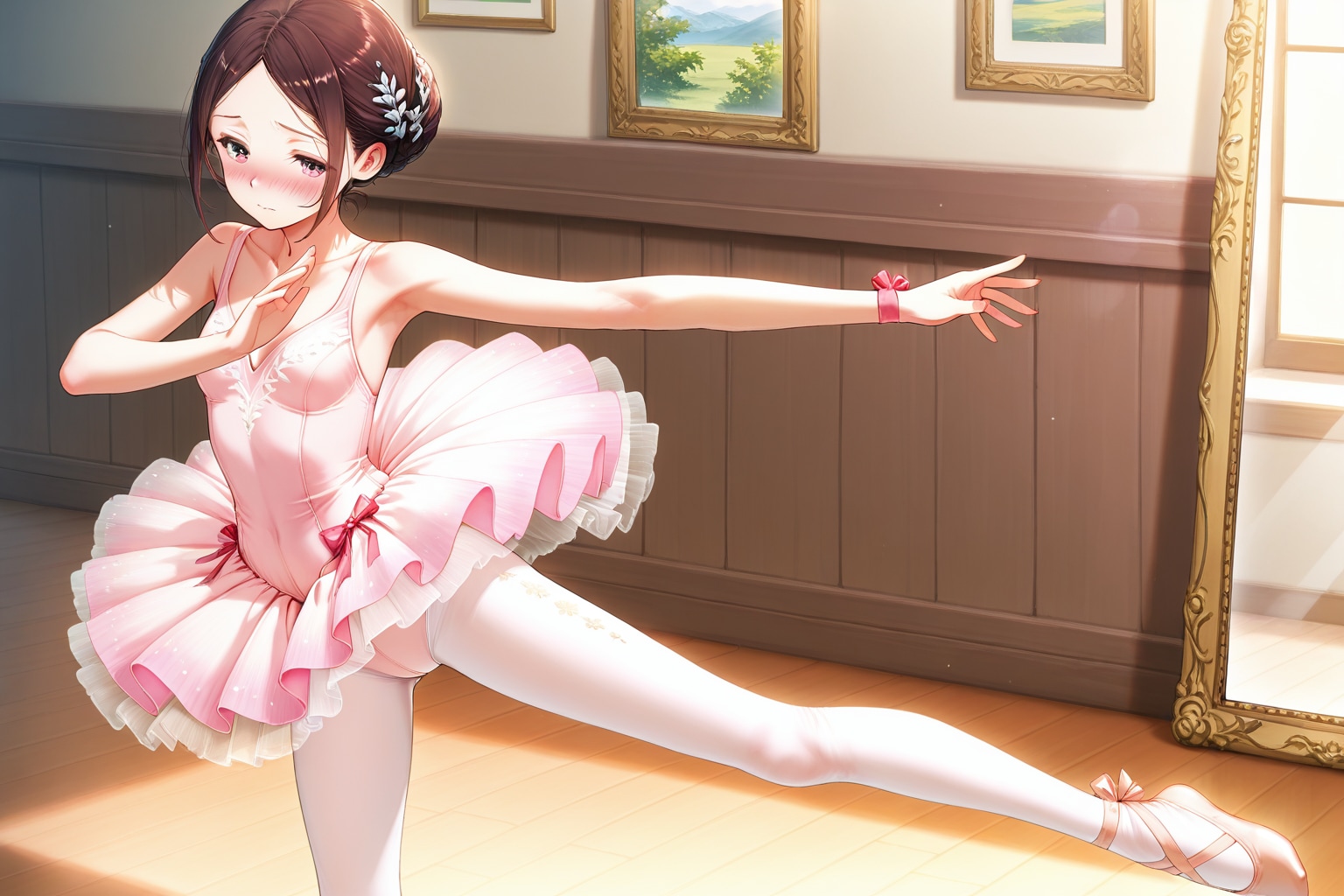 バレエの練習をする女の子