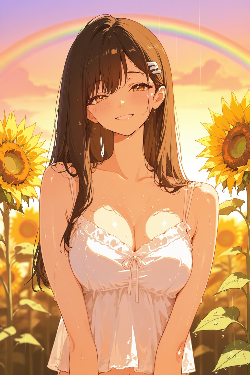 ある夏の日の夕暮れの景色🌈🌻🌅❤️