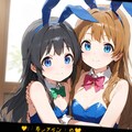 バニーガールで記念撮影した小さな女の子 2枚目