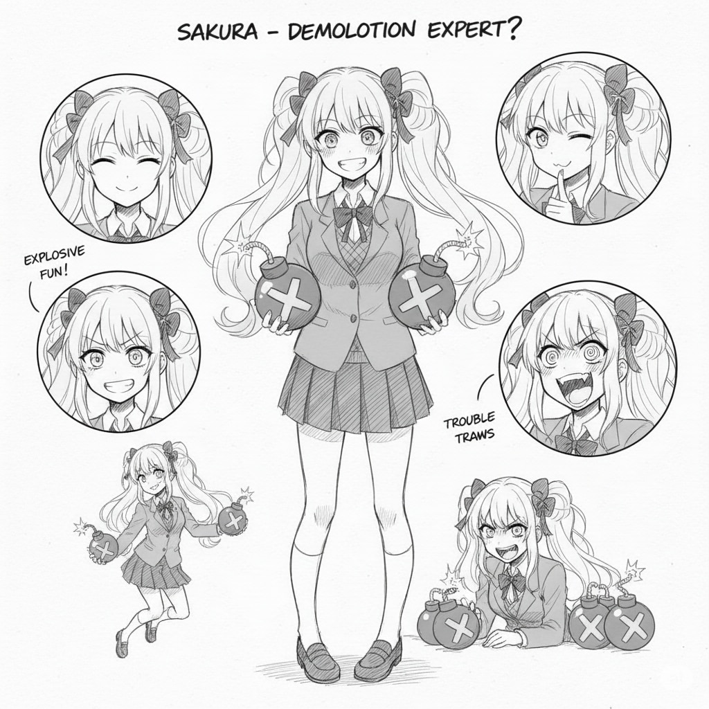 爆弾娘・設定資料風 | の人気AIイラスト・グラビア