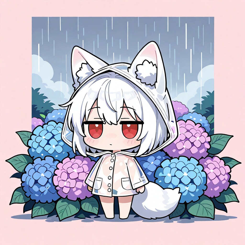 梅雨空と白狐さん
