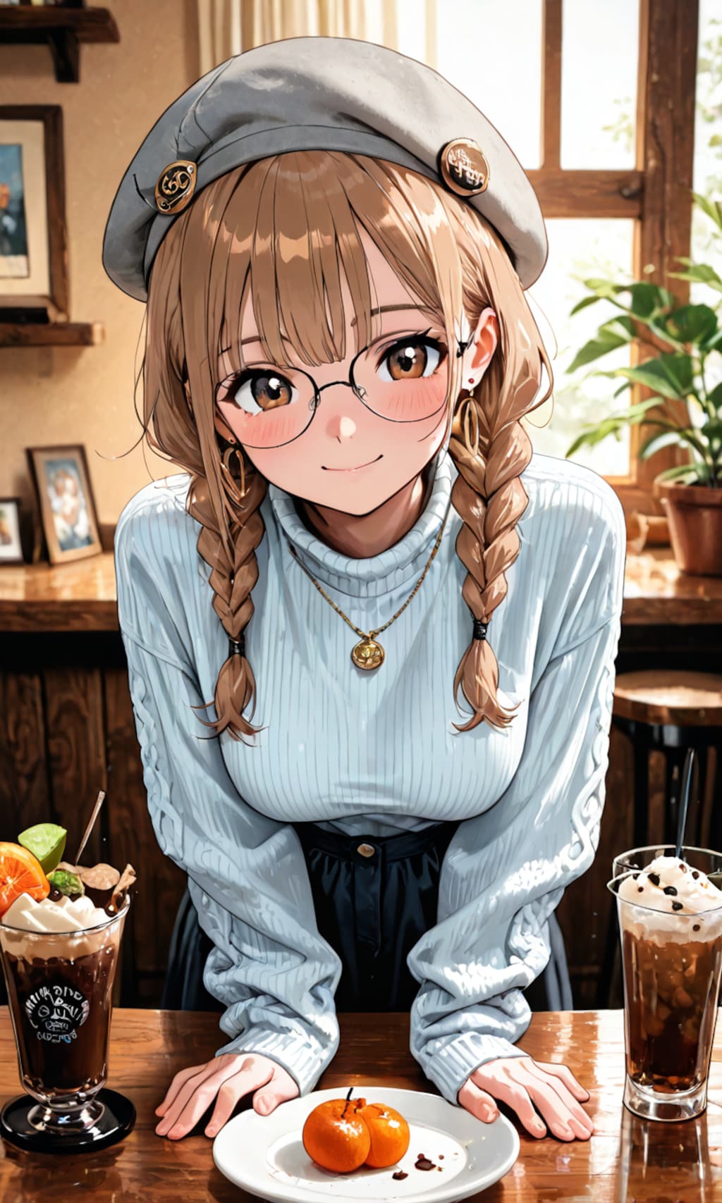 三つ編みメガネさん