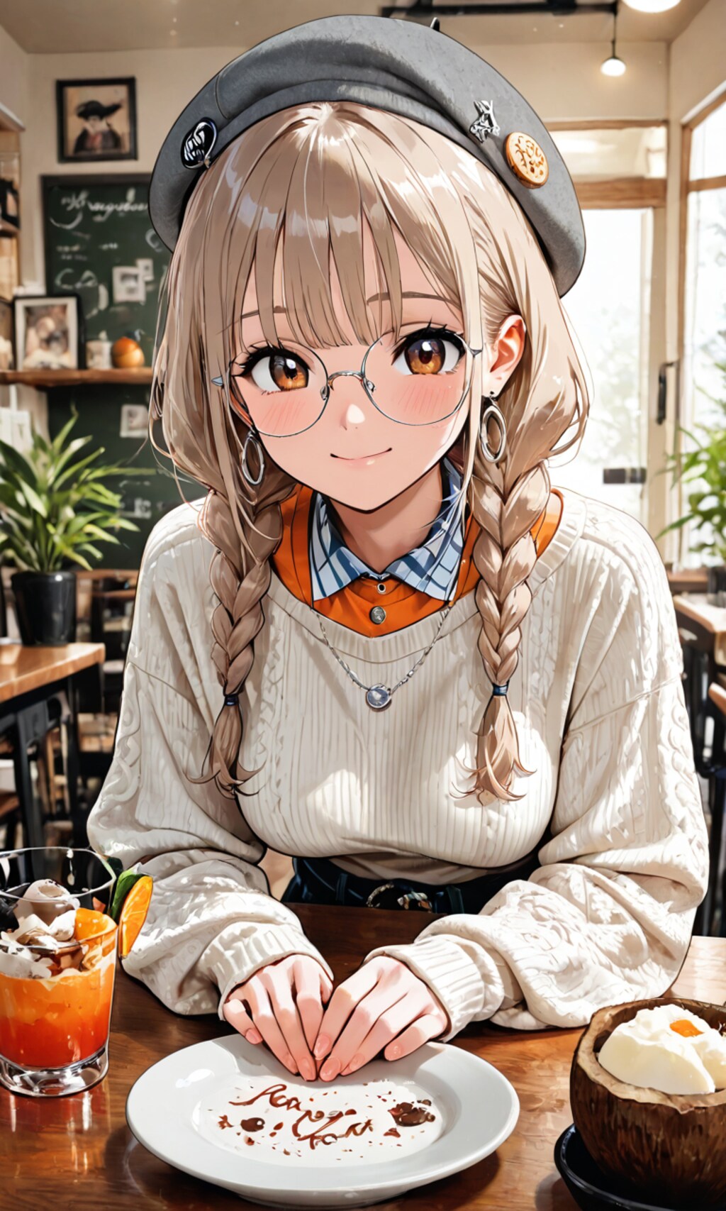 三つ編みメガネさん