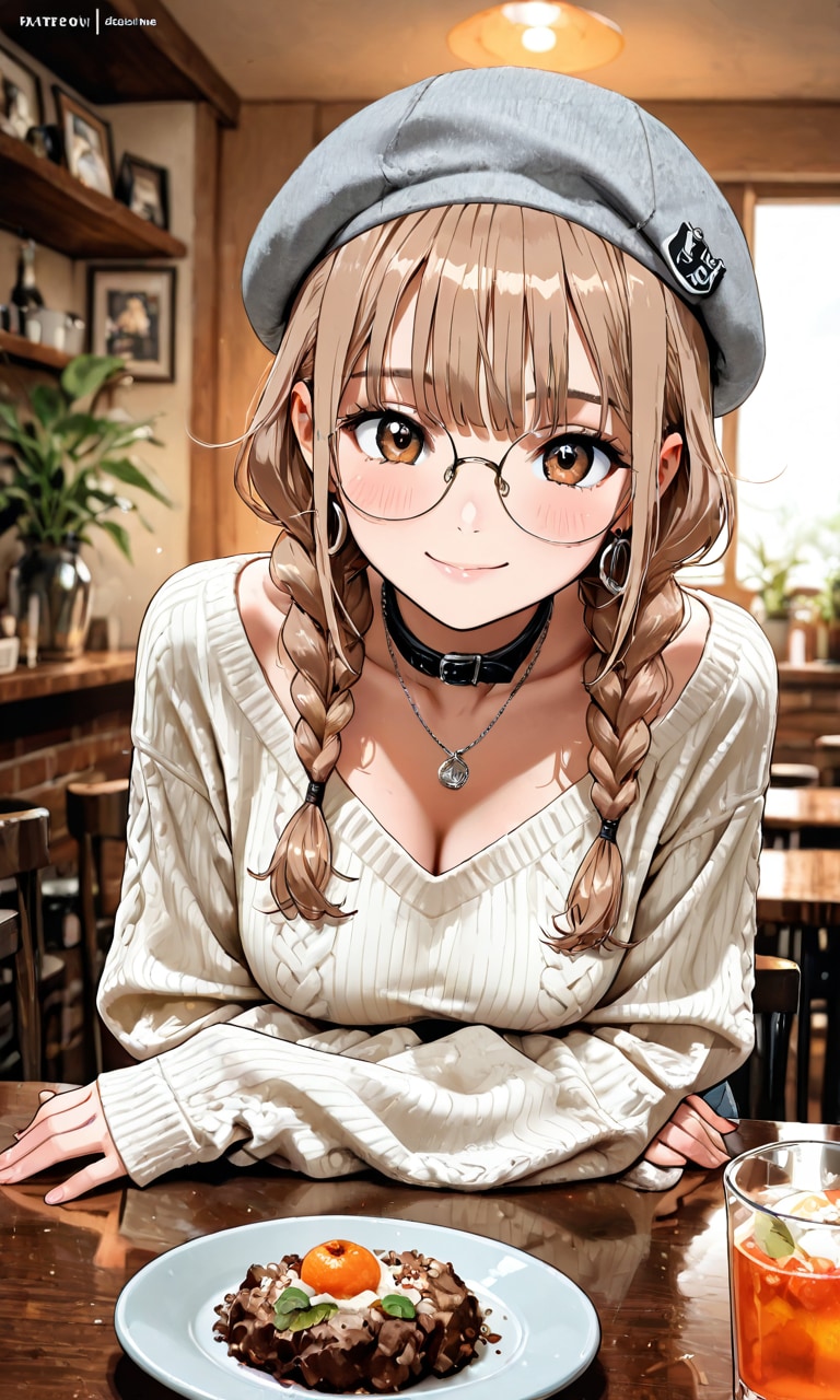 三つ編みメガネさん | の人気AIイラスト・グラビア