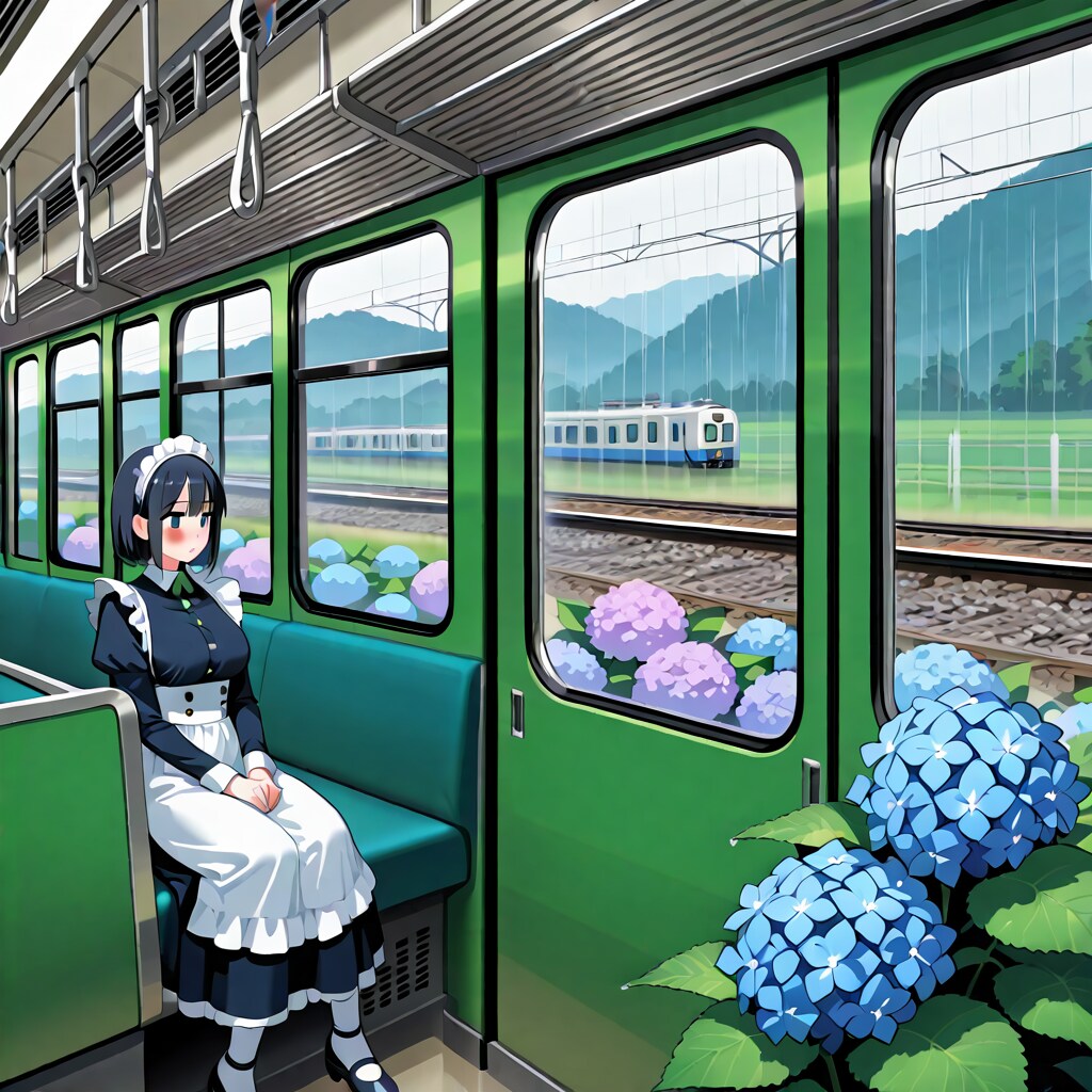 紫陽花電車