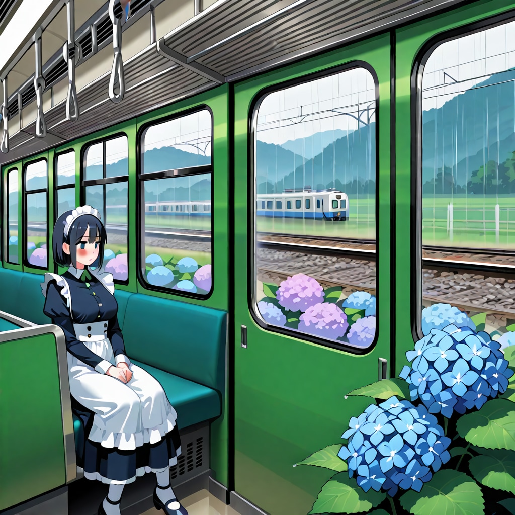 紫陽花電車