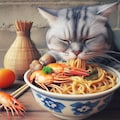 猫の食事風景 4枚目