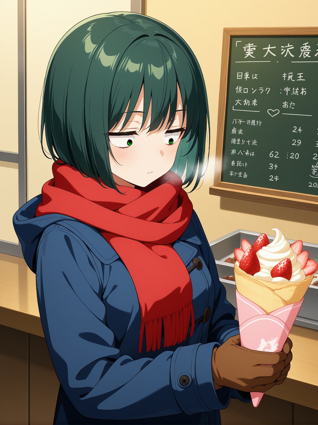 バレンタインデーは一人クレープ