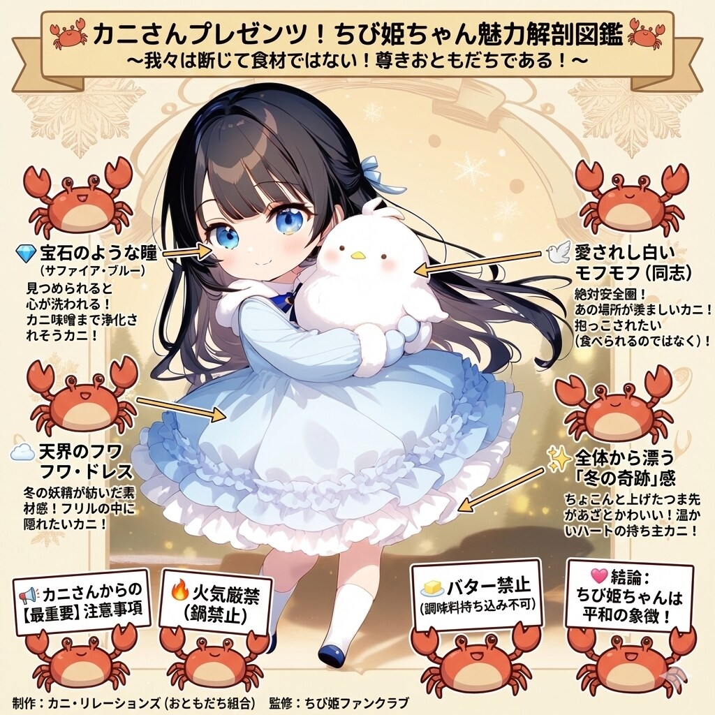 🦀さん(エサじゃない)視点のちび姫ちゃん