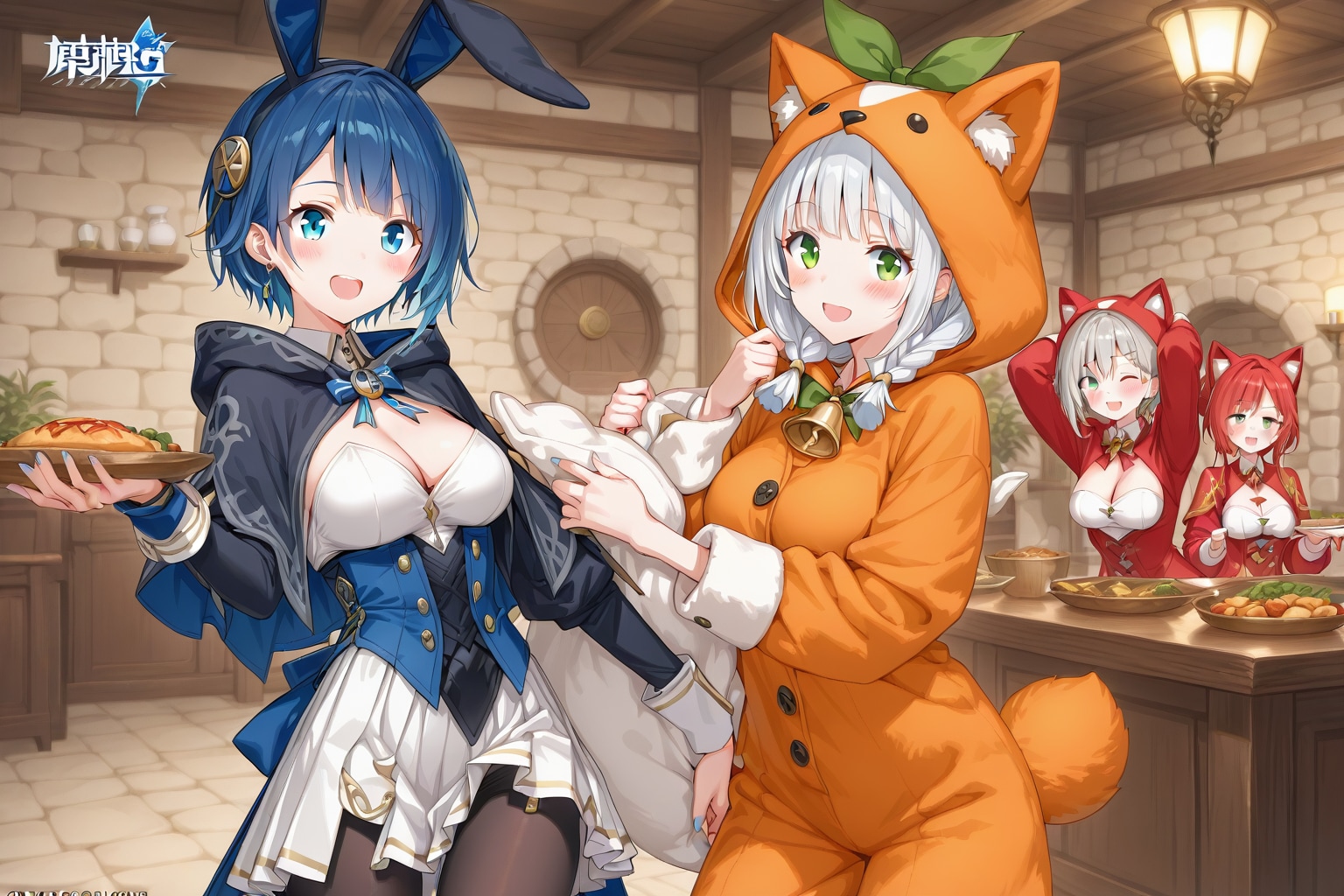 【All0403d6】きぐるみパーティ冒険者ギルドに登録する（モデル: QILIN） | の人気AIイラスト・グラビア