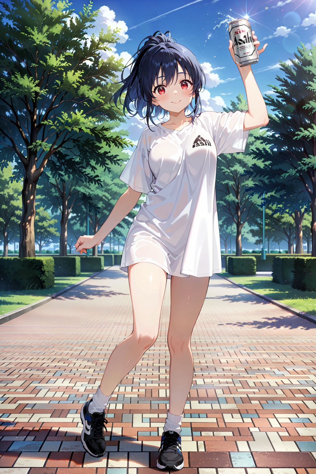 公園ビアガールは青春の味 Y627