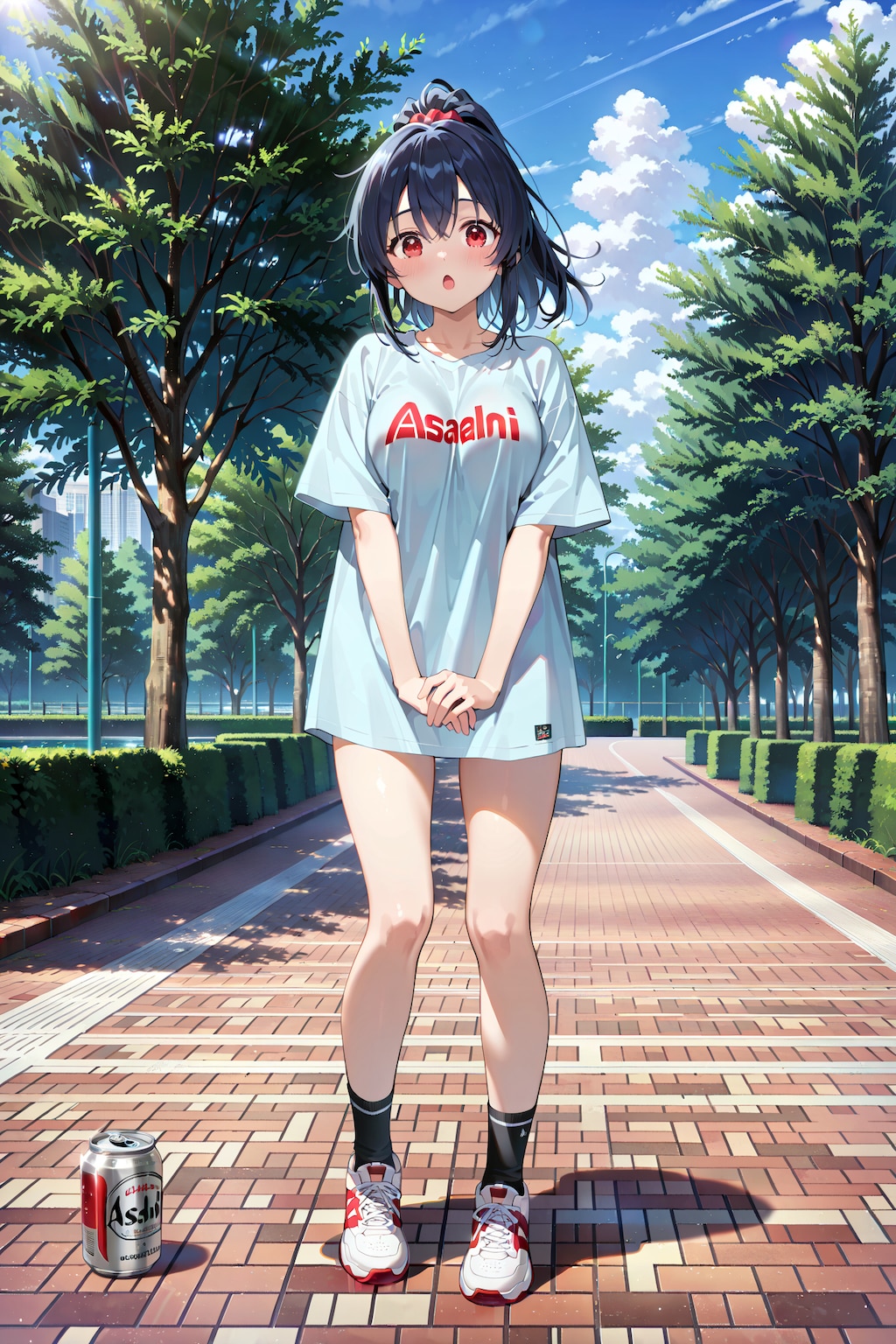 公園ビアガールは青春の味 Y627