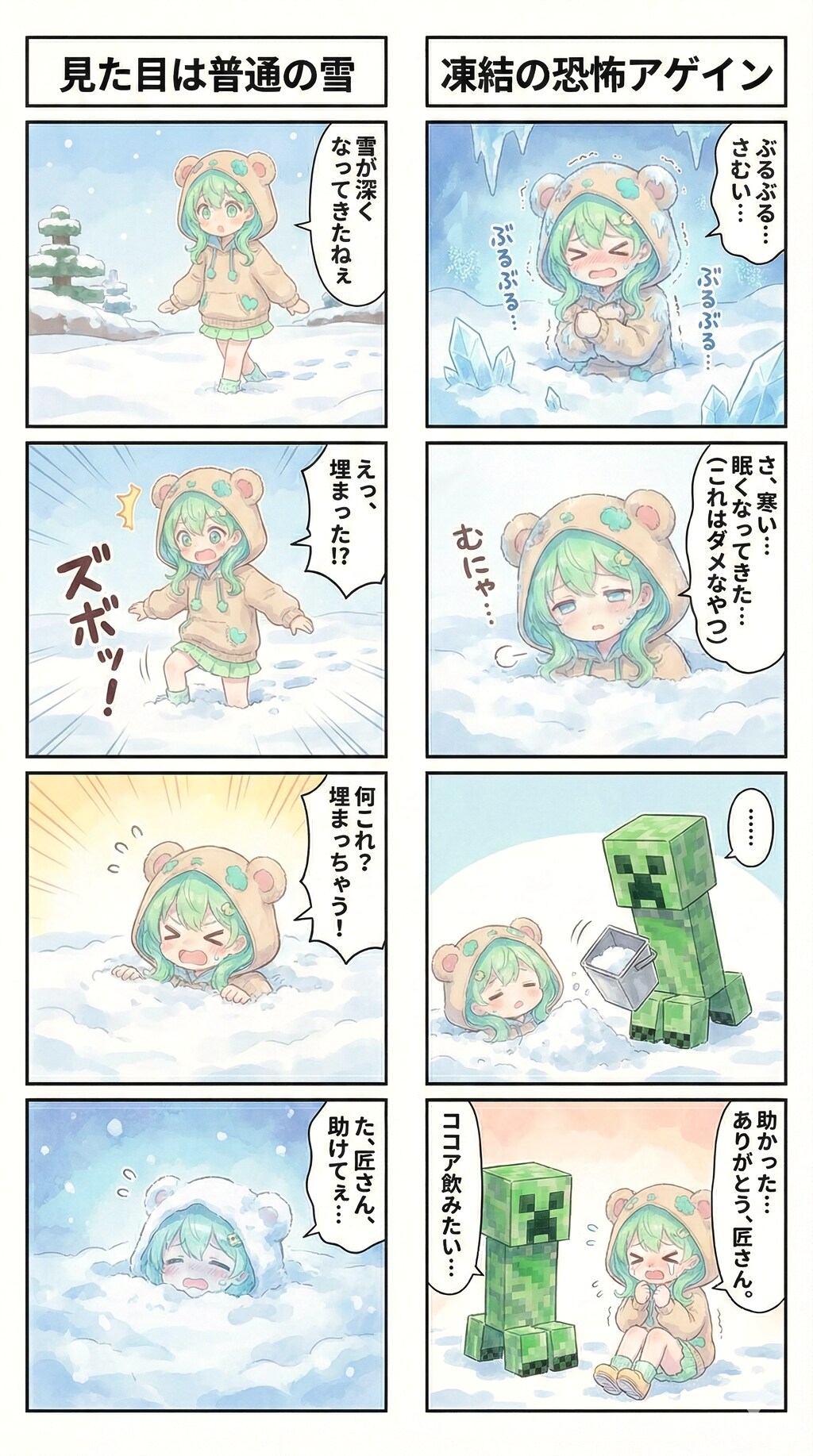 Snowball Fight with a Creeper