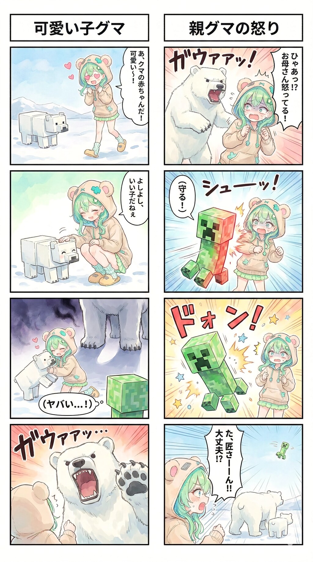 Snowball Fight with a Creeper