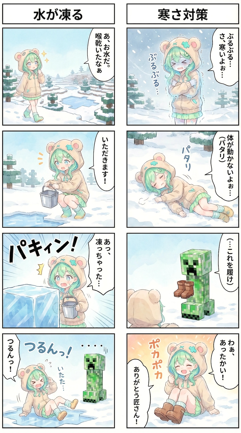 Snowball Fight with a Creeper