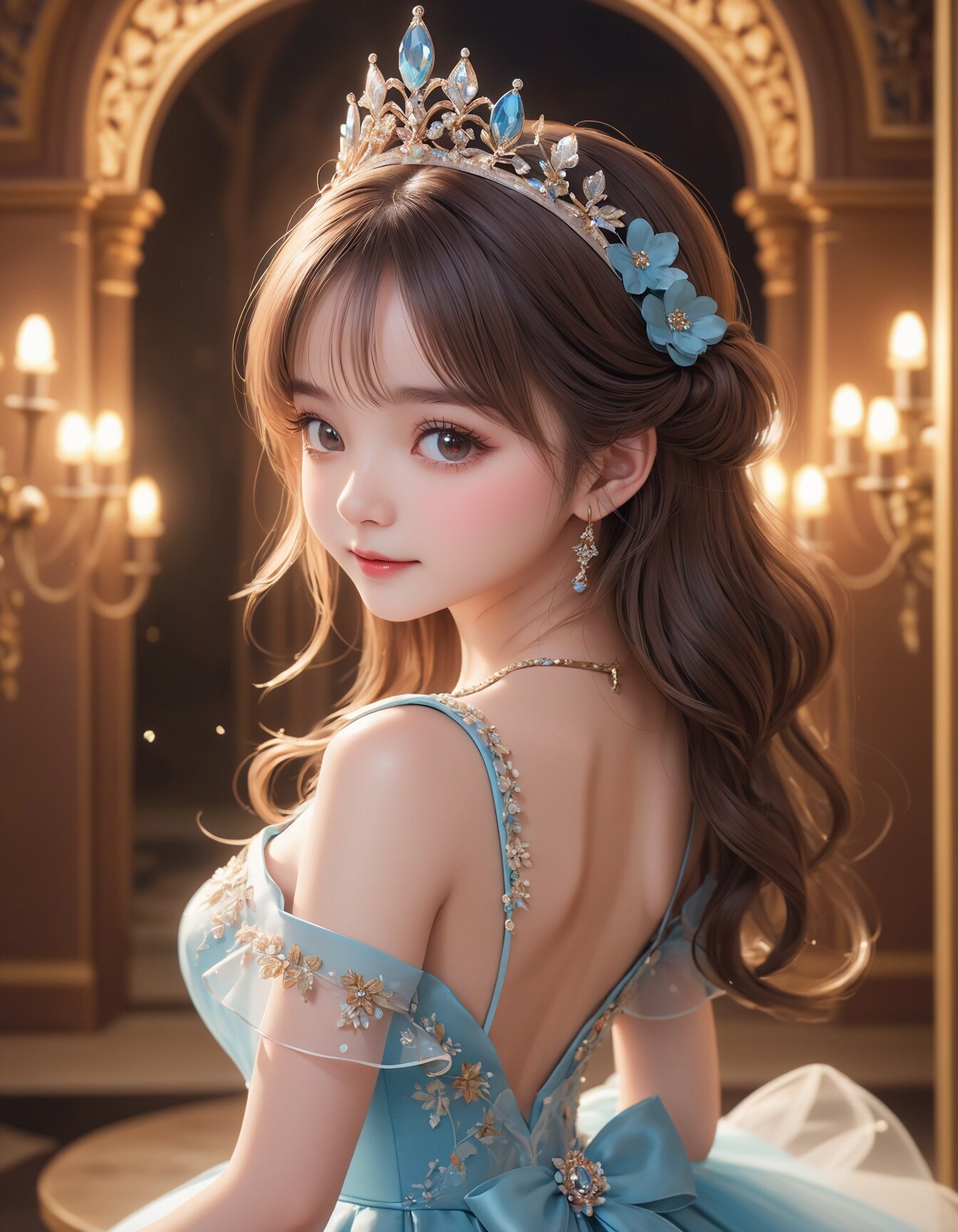 姫の後ろ姿