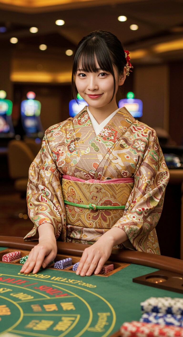 リアル和装カジノディーラー