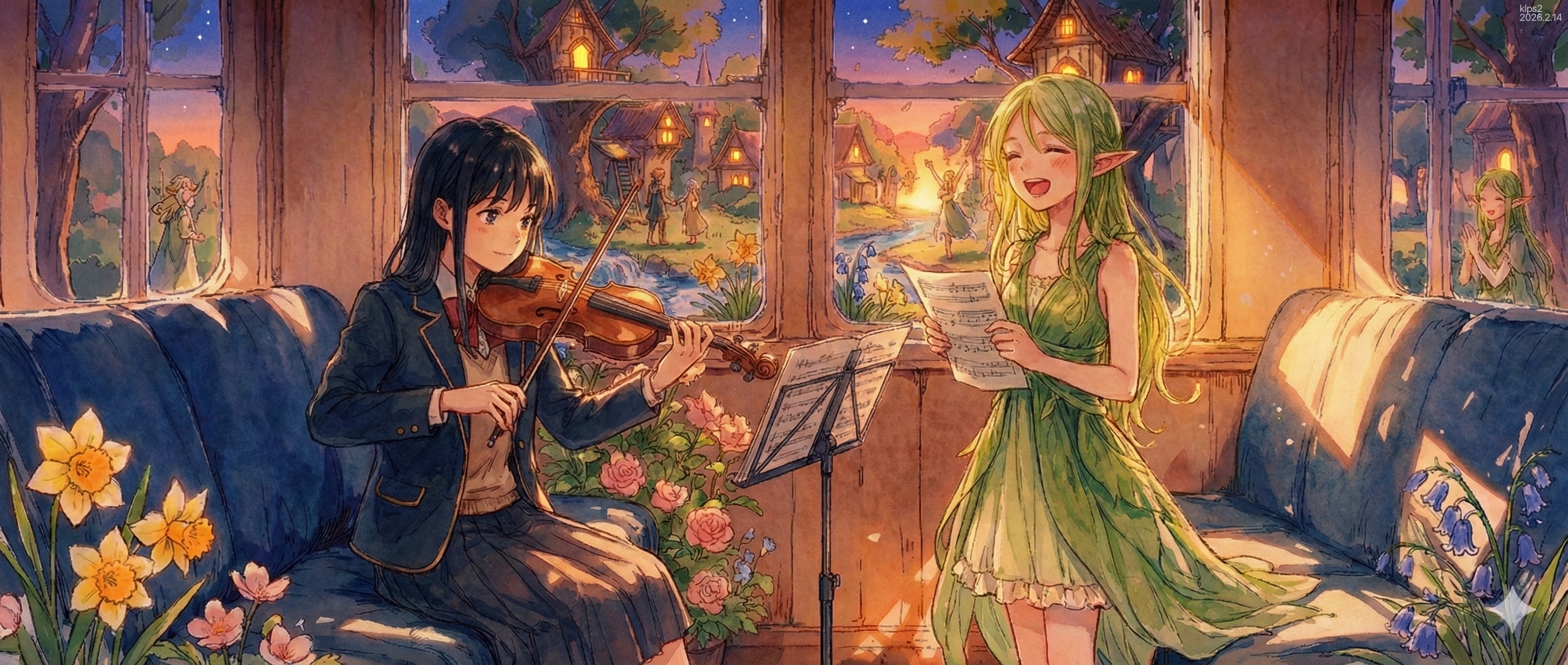 サンルームのエルフたち　3.1 | の人気AIイラスト・グラビア