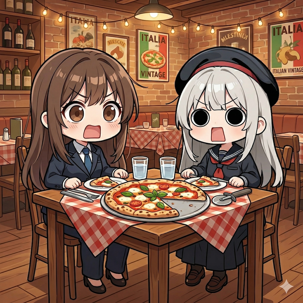 [がぞうどうぞ]桐島さんとピザを頂くえらいこっちゃ嬢