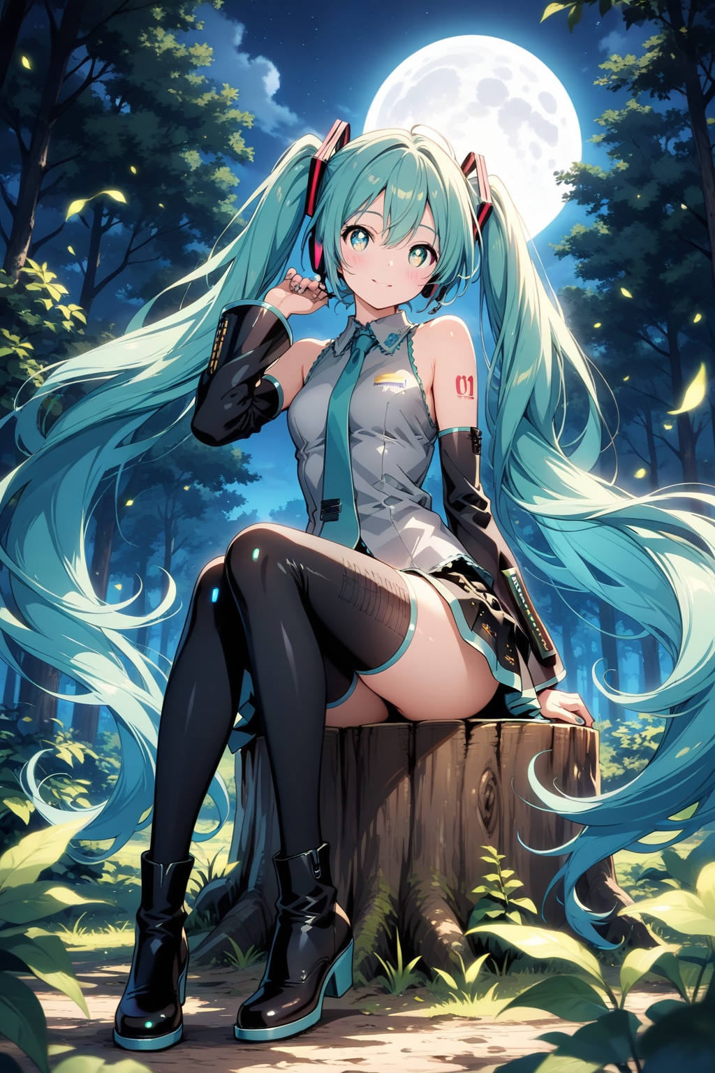 ミクと月夜の森