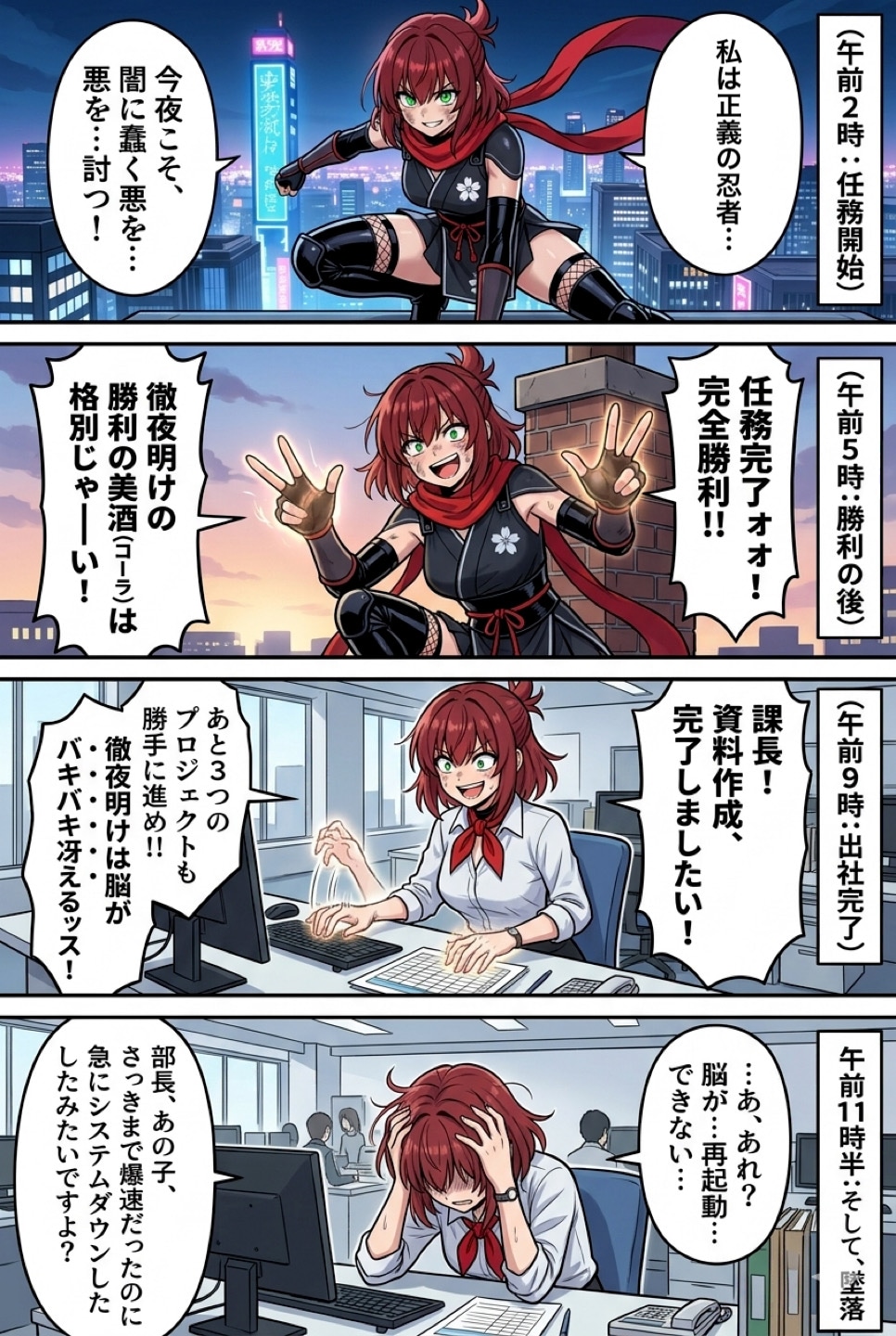 徹夜明けニンジャ！