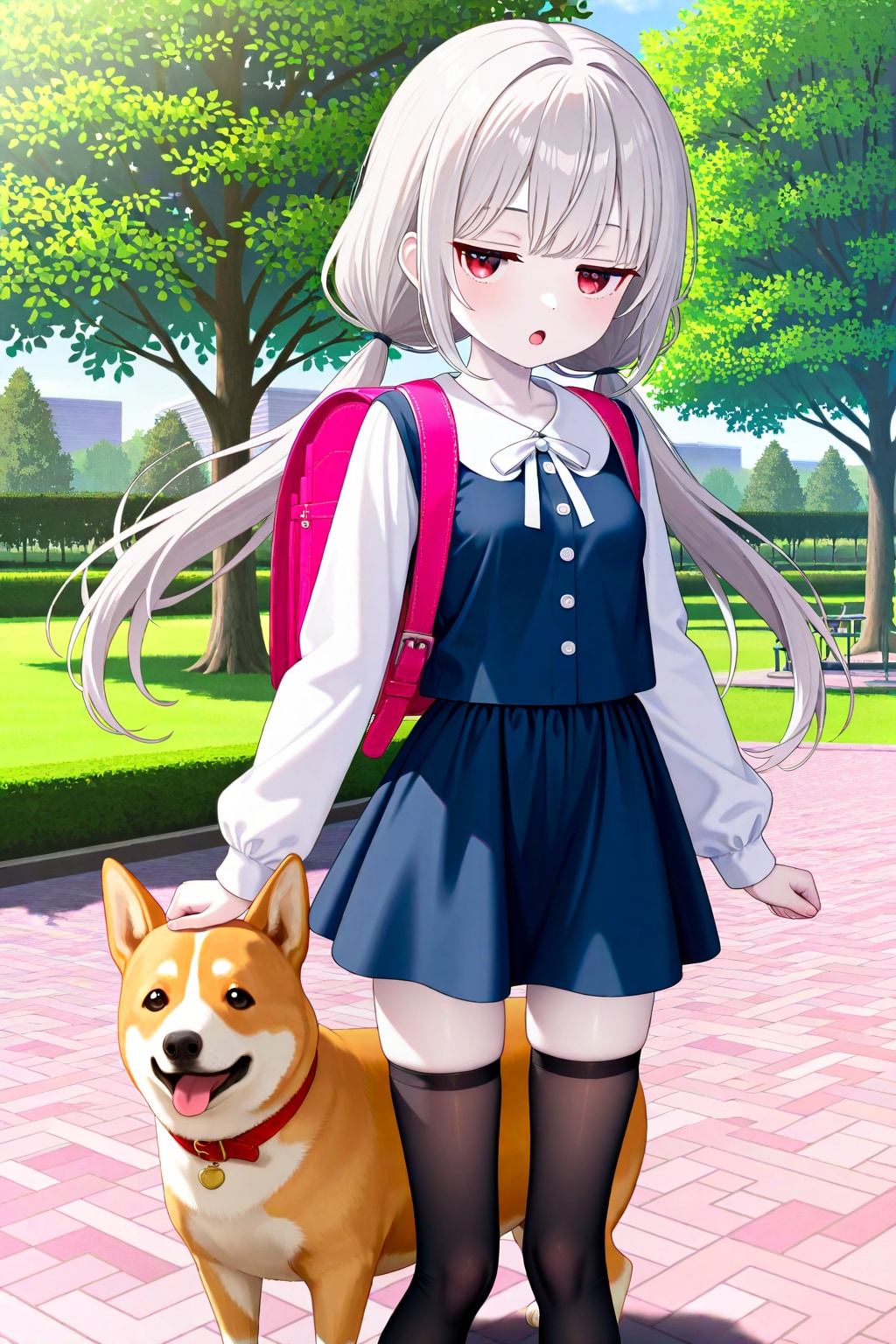 アイちゃんとコーギー犬 | の人気AIイラスト・グラビア