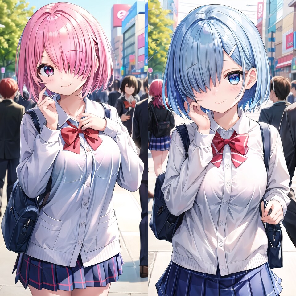 片目隠れ双子ちゃん