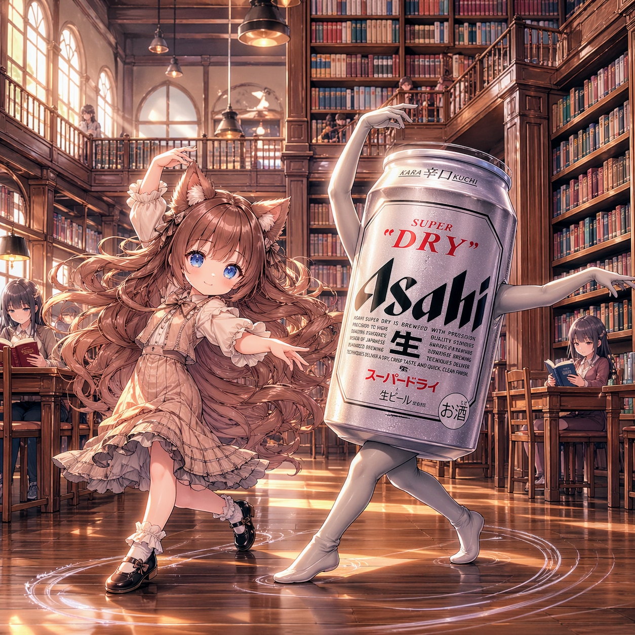 図書館で静かに踊る小さな女の子 | の人気AIイラスト・グラビア