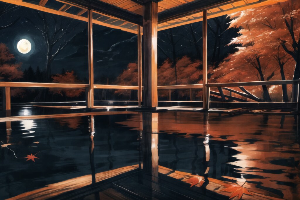 水面に映る秋の空