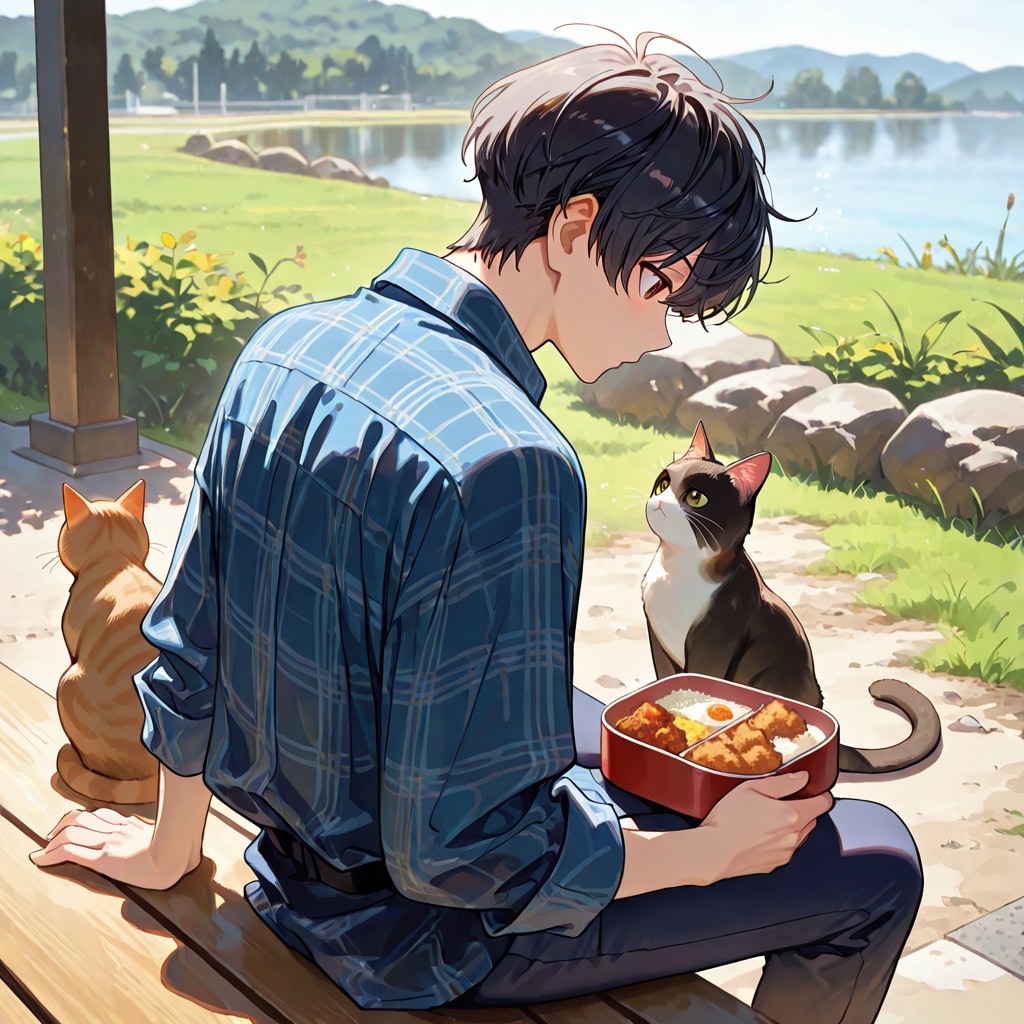 なっちゃんの河原ランチタイム