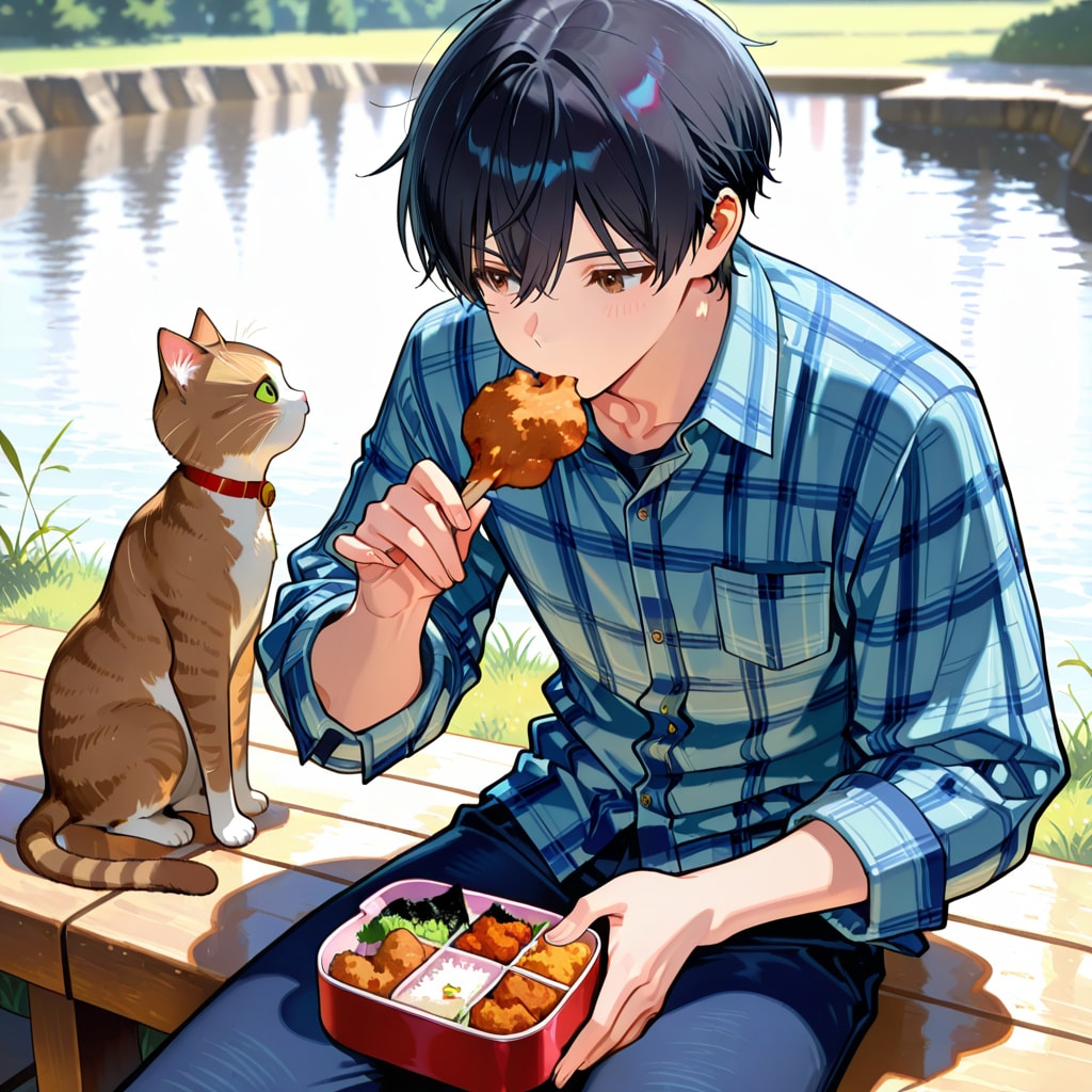 なっちゃんの河原ランチタイム