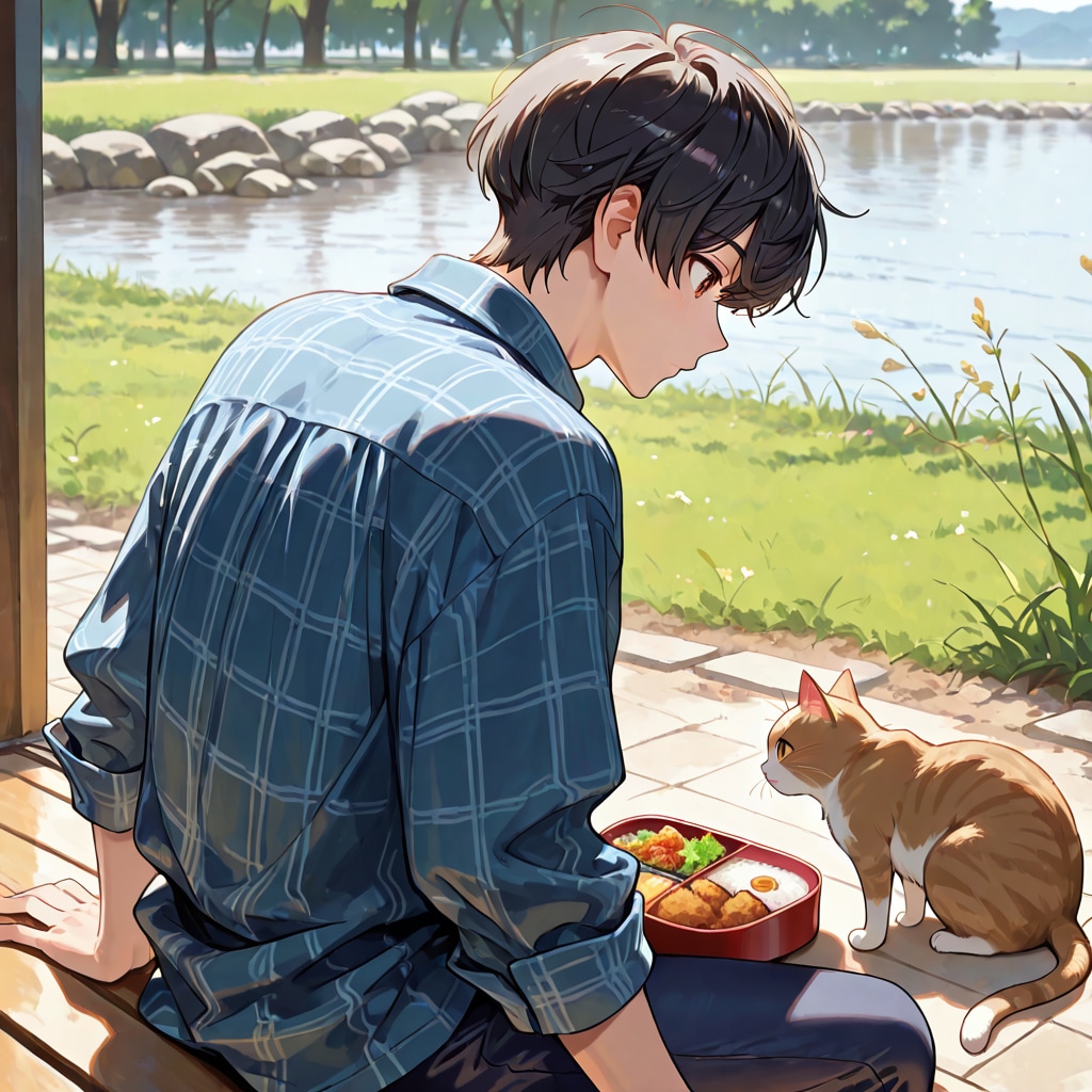 なっちゃんの河原ランチタイム