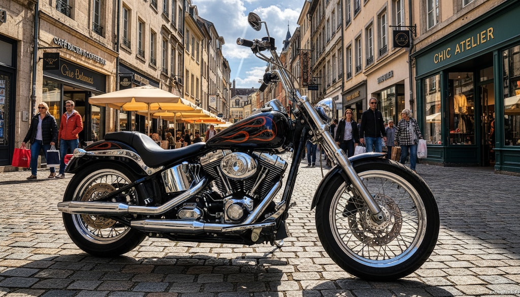 商店街のハーレーダビッドソン