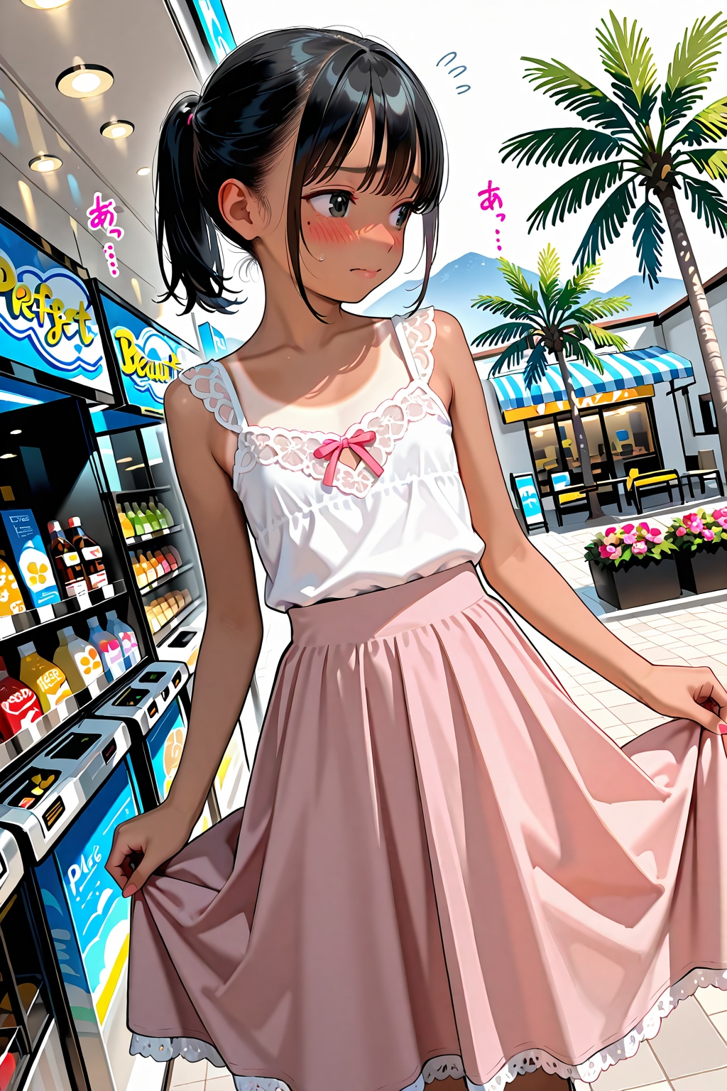 ちょっと大人しいかっこさせると恥ずかしがるロリビッチちゃんｗ