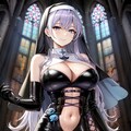 銀髪ロング編み上げボンデージシスターちゃん HolaraAI試作 2枚目
