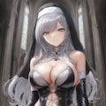 銀髪ロング編み上げボンデージシスターちゃん HolaraAI試作 4枚目