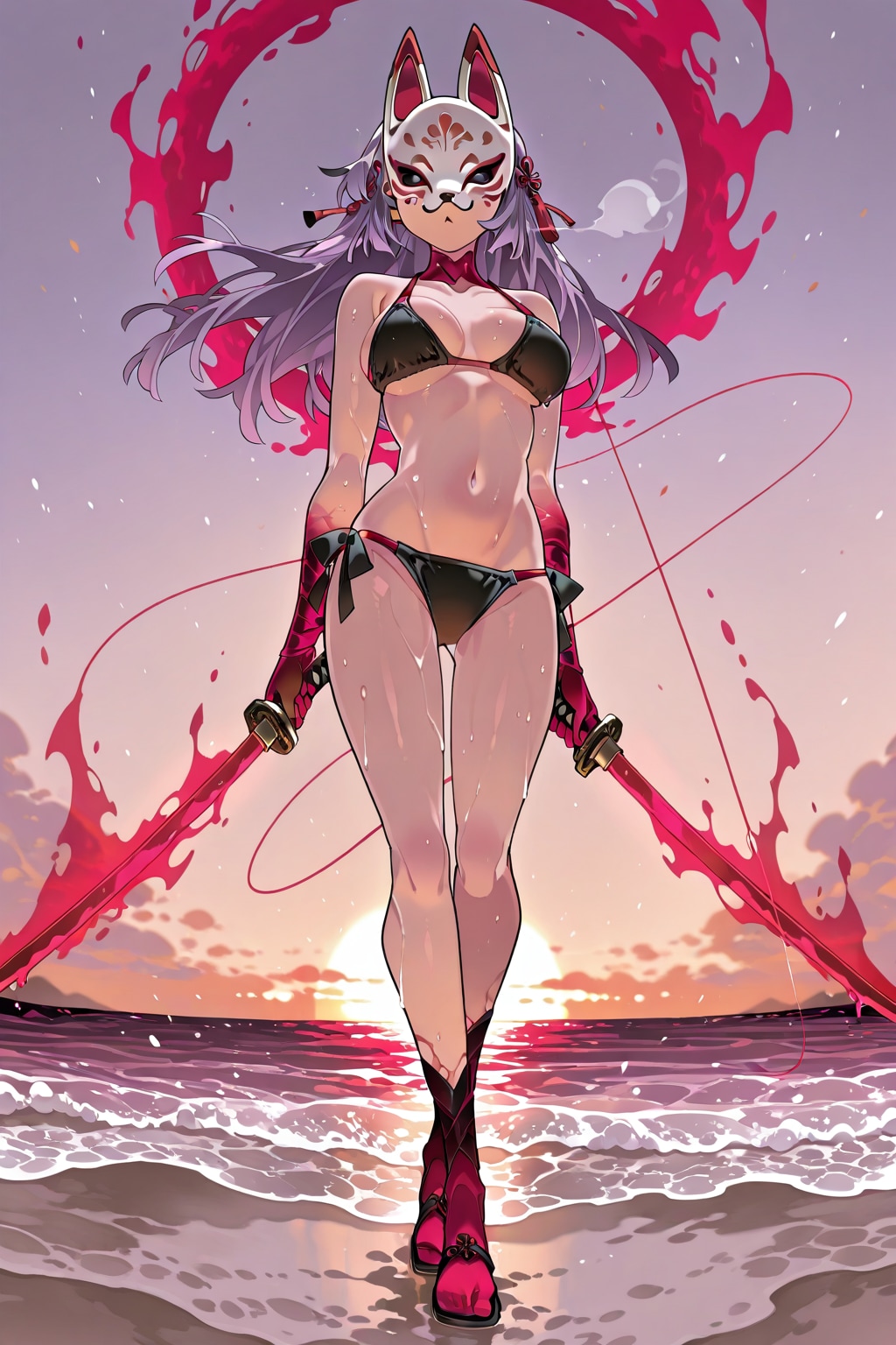 フルフェイスのキツネ面がいいのに……