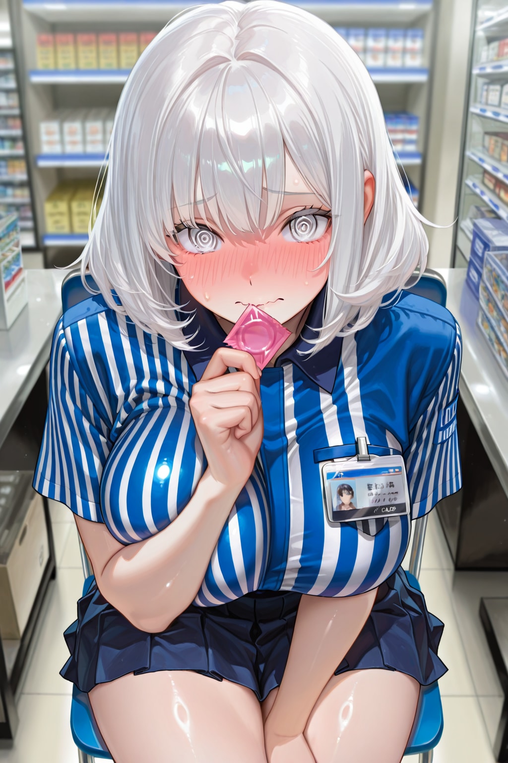 発見したアレにちょっと興味津々な真っ白お姉さん | の人気AIイラスト・グラビア