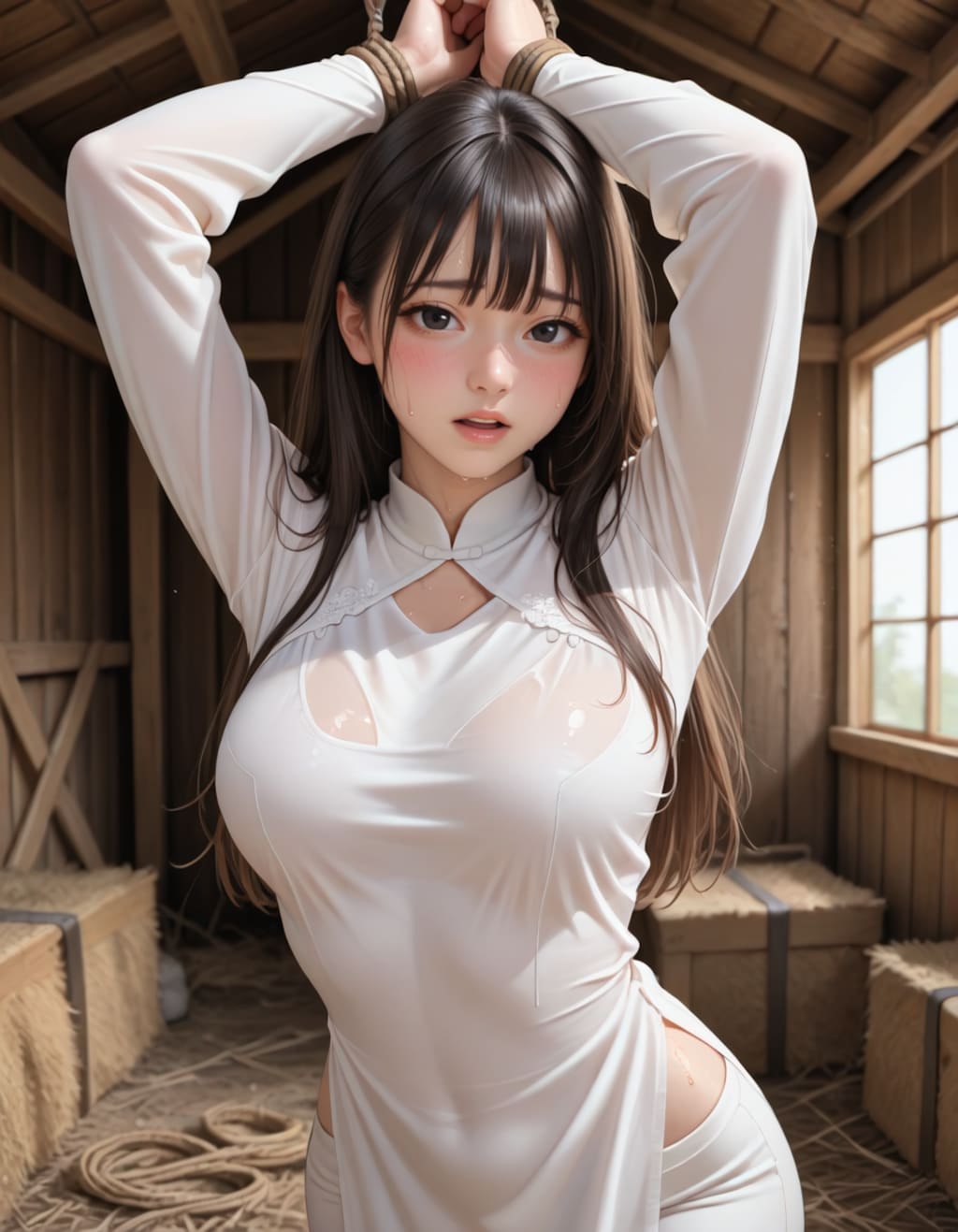 アオザイ立ち拘束