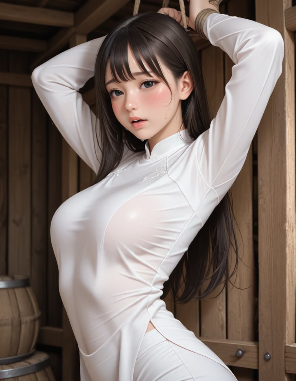 アオザイ立ち拘束