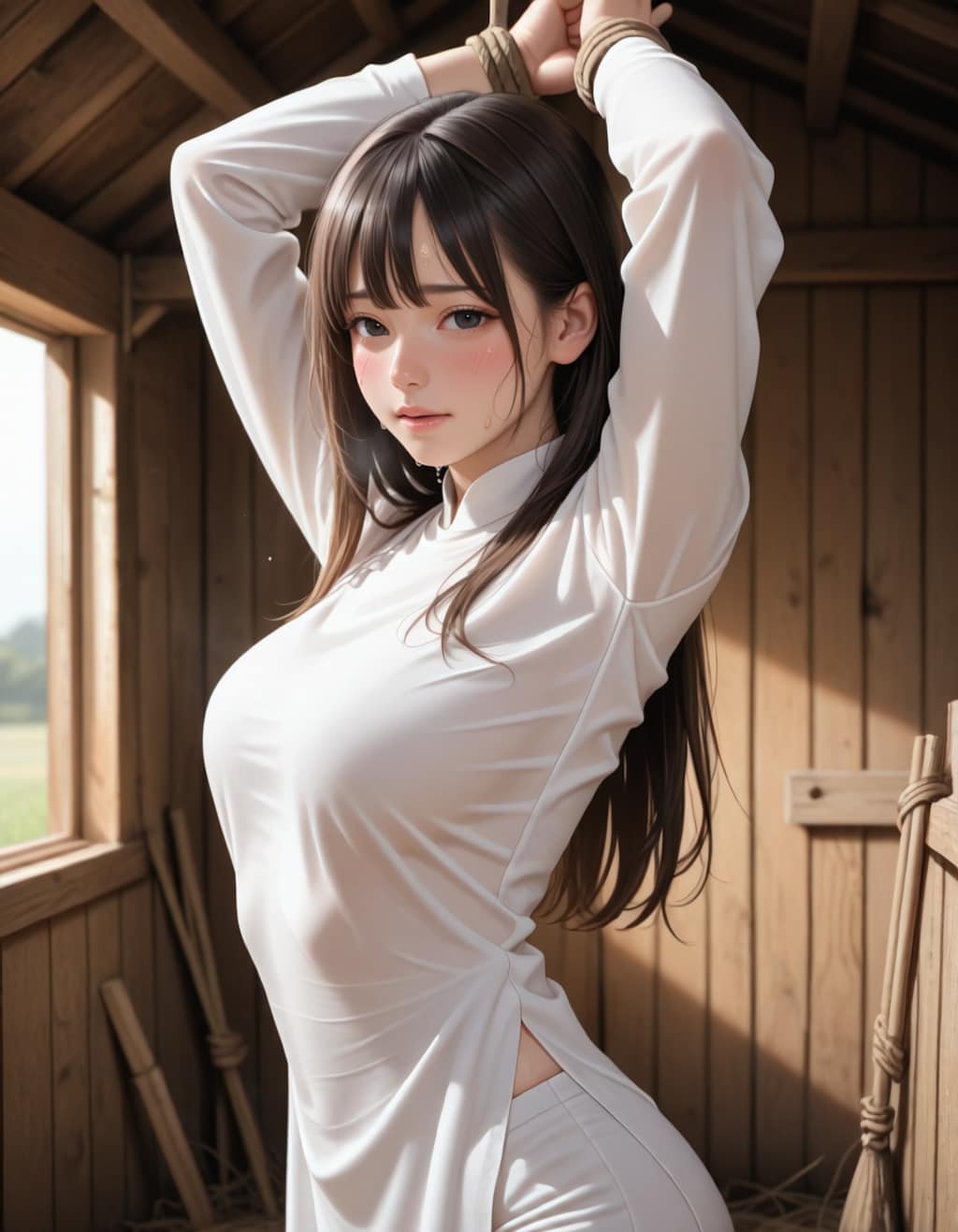 アオザイ立ち拘束