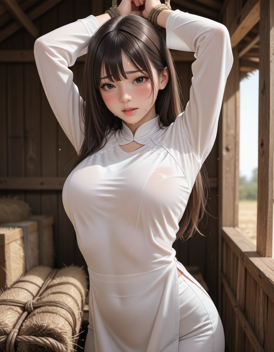 アオザイ立ち拘束