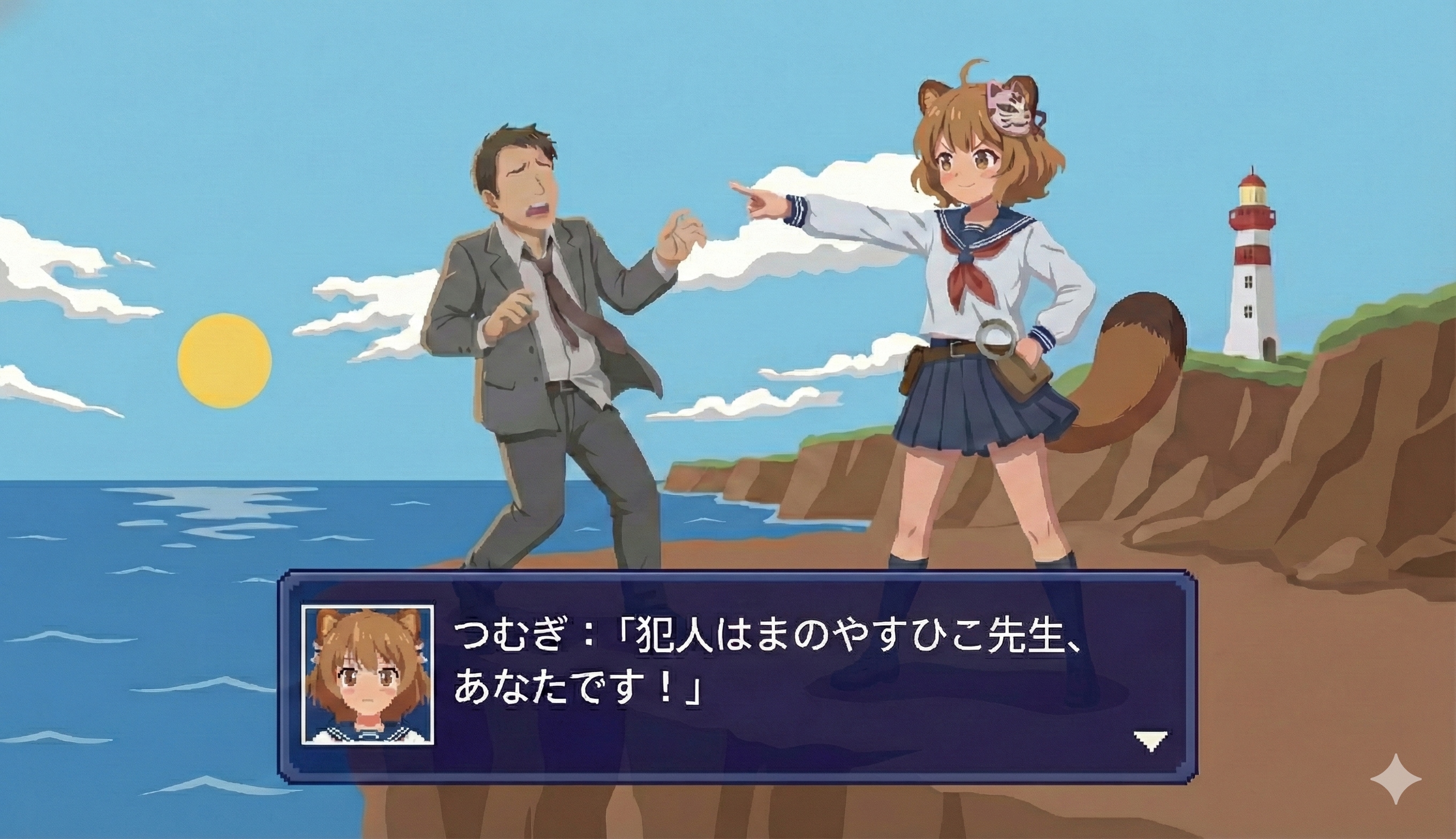 女子高生探偵つむぎ「真相はいつも崖っぷち」 | の人気AIイラスト・グラビア